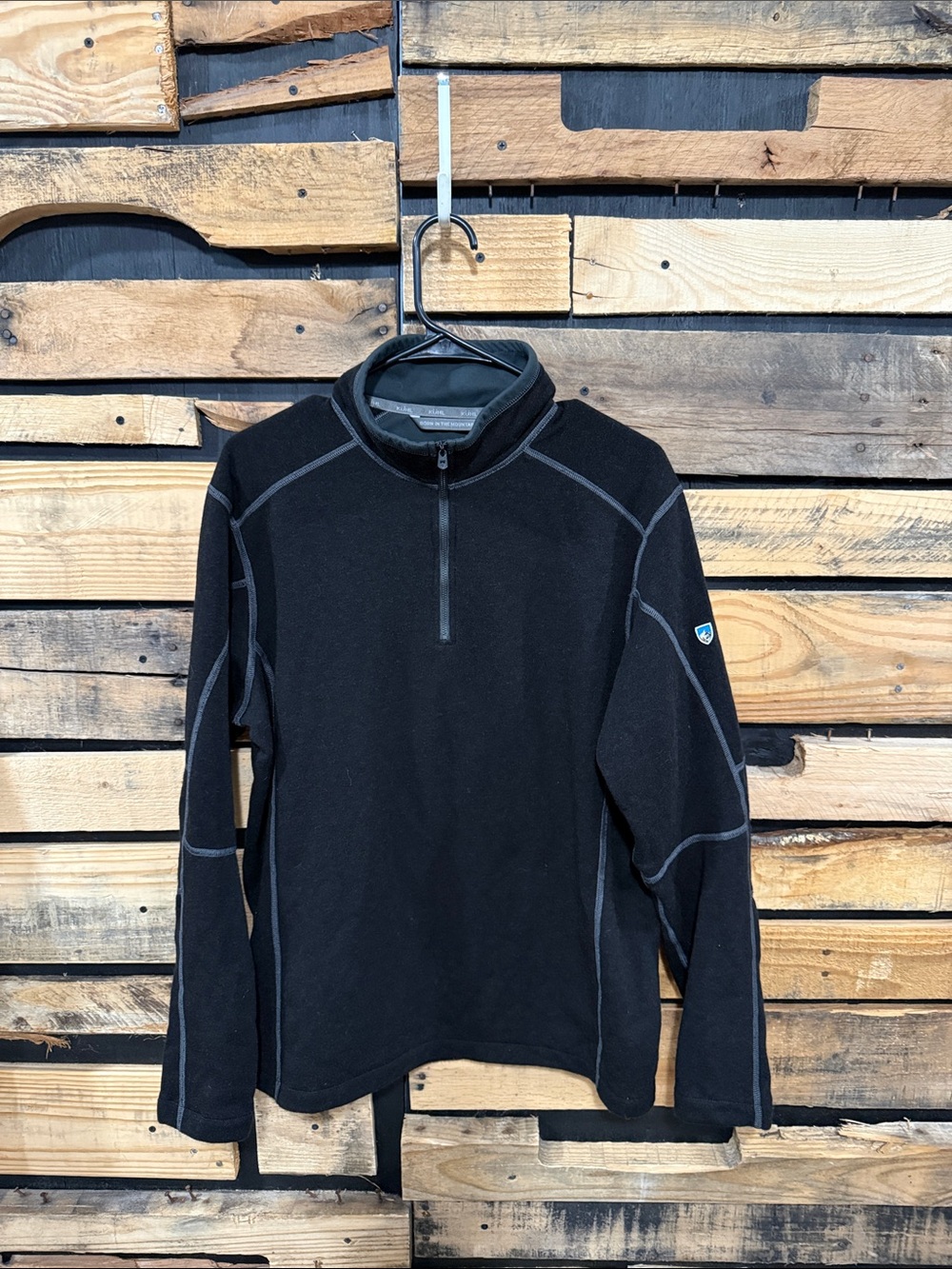 Kuhl Men's REVEL 1/4 ZIP Warm and lightweight performance Pullover In Black L